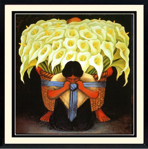 Amazon.com: Diego Rivera Art Poster Custom Framed Flower Seller