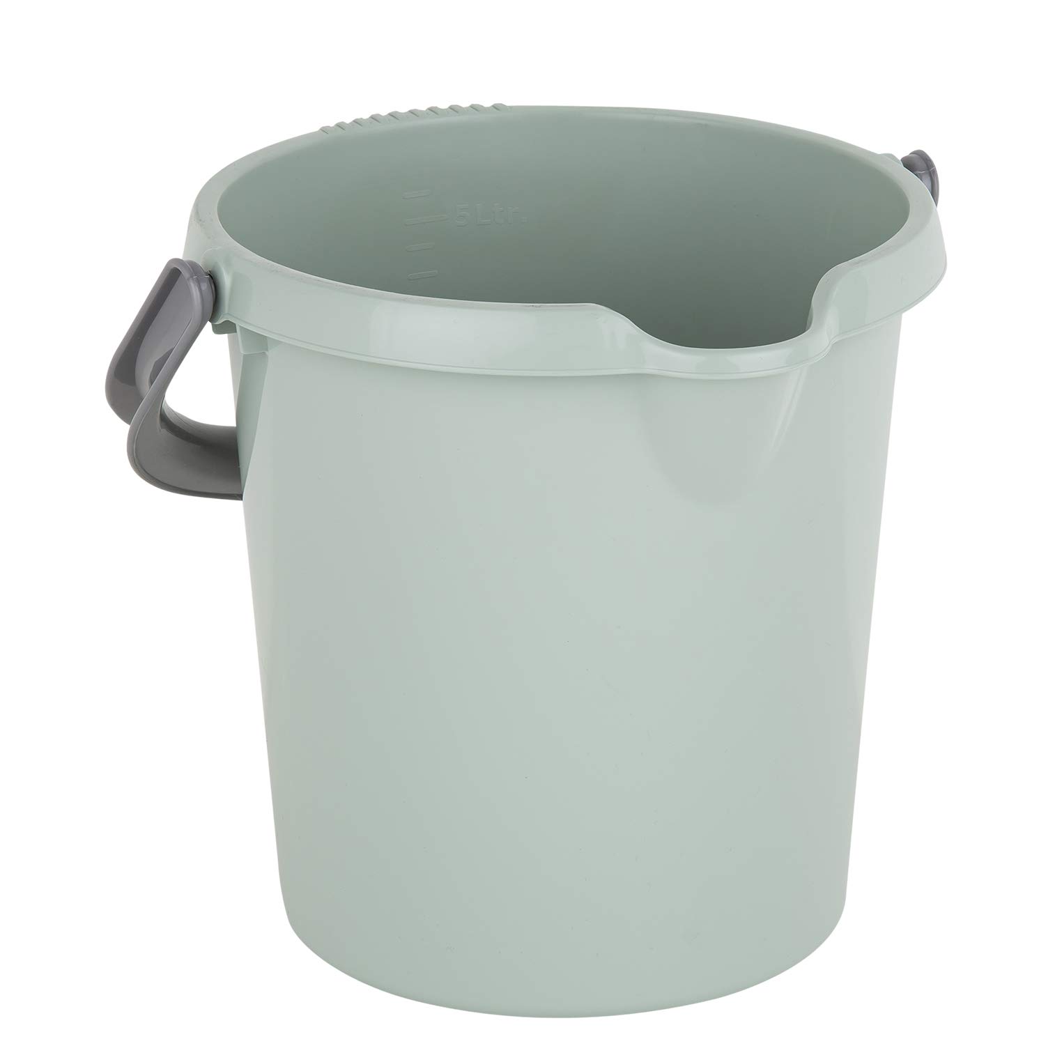 Whatmore Silver Wham Sage High Grade 5Lt Durable Plastic Bucket With Litre Scale
