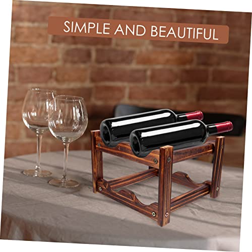 Soporte de vino de madera compacto para botellas rojas miniatura 6