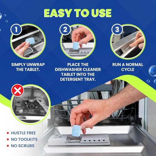 true fresh dishwasher cleaner amp deodorizer tablets 18-pack 20g each - powerful limescale amp odor removal - deep clean for sparkling dishwashers - safe effective and compatible with all models