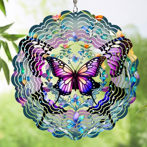 Giradores de viento de mariposa para exteriores, mariposas de 12 pulgadas, esculturas de viento colgantes para exteriores, regalos de cumpleaños para mujeres, mamá, abuela, jardinería para decoración