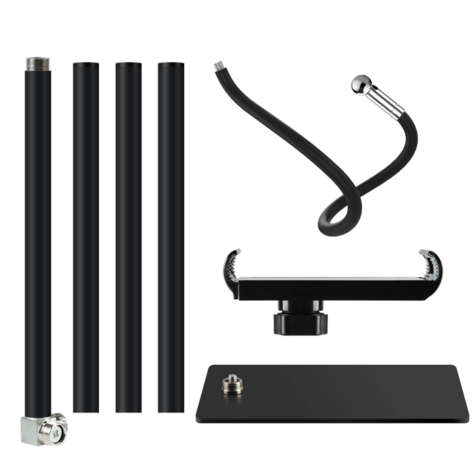 Soporte de Pie para Tableta con Flexible Cuello de Cisne, Rotación de 360 Grados, Soporte Universal para 4-11 Pulgadas de Tabletas,Blanco