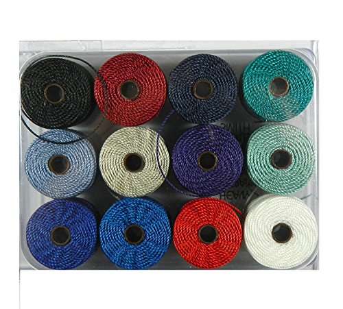 Beadsmith Tex 400 S-Lon Cord Ideal for Crochet Macrame and Kumihimo Jewelry, 0.9mm, Sampler2