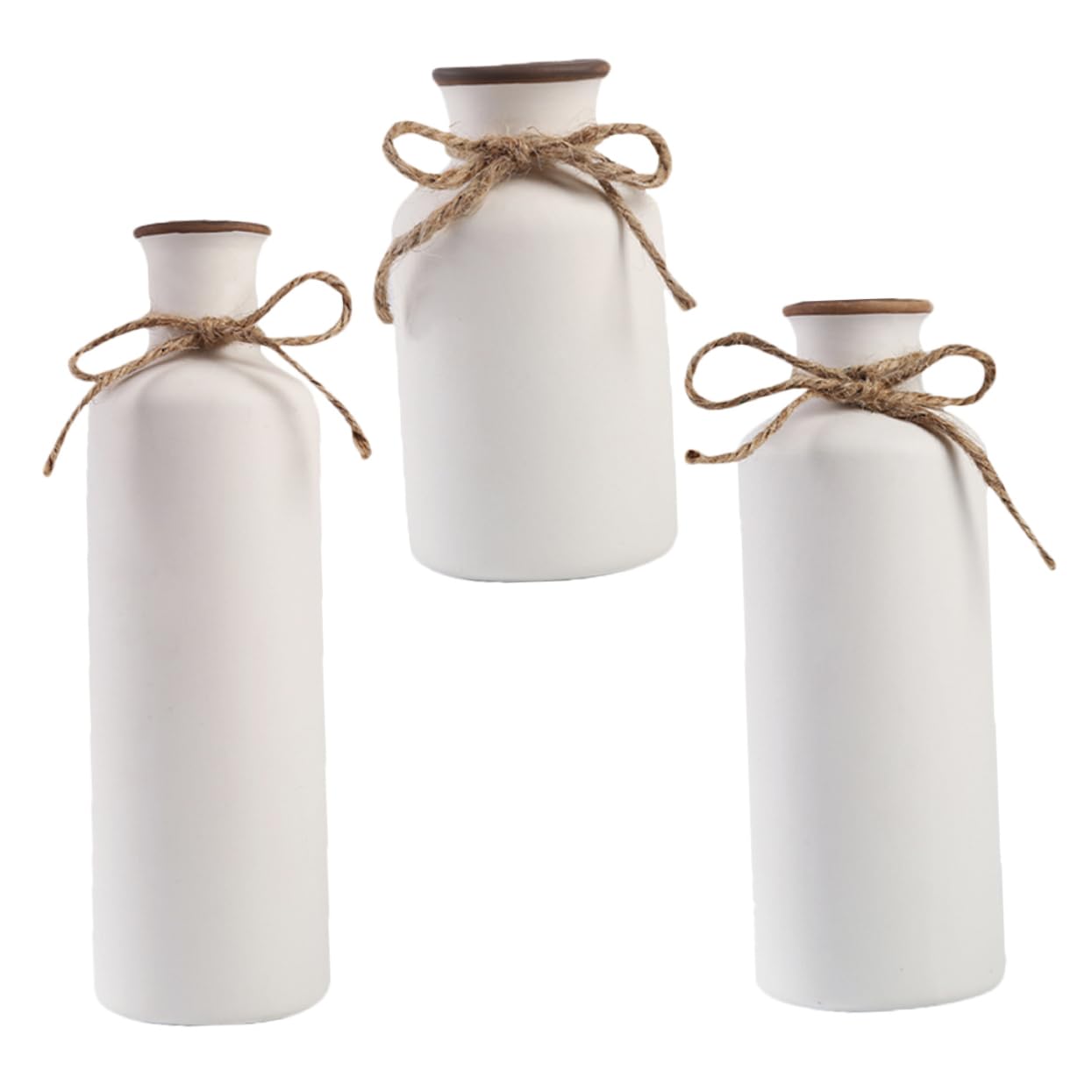 MAGICLULU Set 3 Vasi in Ceramica per Fiori da Interno, Design Semplice ed Elegante, Creano Un'atmosfera Confortevole, per Decorare la Casa o Feste Natalizie