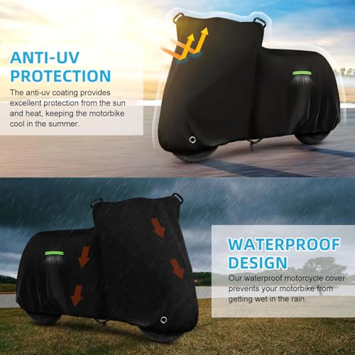 Image of Motorcycle Cover Waterproof for Honda Grom MSX125 /Navi /Monkey /2022 Benelli 135 /2023 Grom, Heavy Duty Outdoor Sun UV Rain Dust All Weather Protection Motorbike Cover with Soft Cotton Lining & Lock Hole