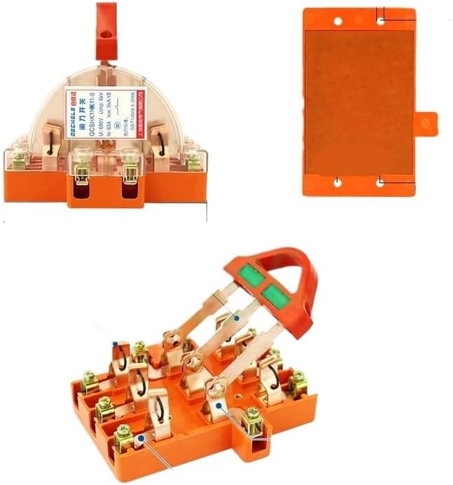 1Pcs Knife Switch Reversing Switch Knife Switch All Copper Material Display 3P 63A 220V 380V(3P-63A With Light)