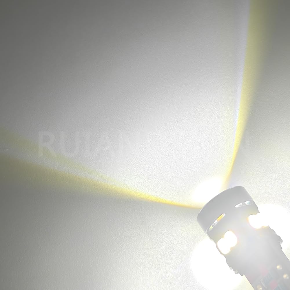 Ruiandsion T10 LED 12V per Luce Interna 6000K 250LM Super Luminoso 10 Pezzi | Kit completo per plafoniera, mappa, baule e vano guanti. Illuminazione bianca pura. Alloggiamento in alluminio.