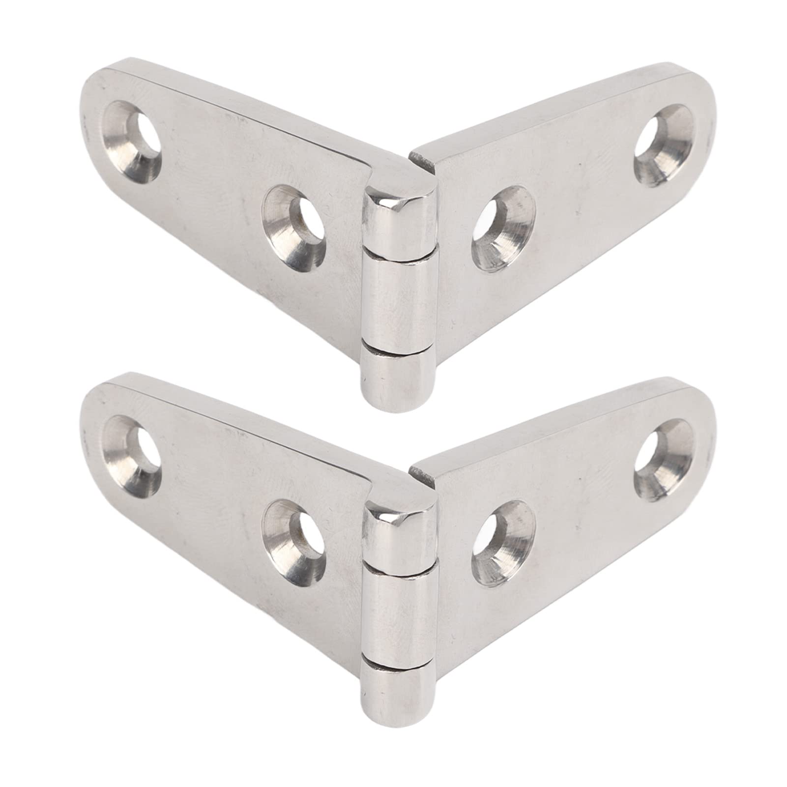 Yosoo Health Gear Marine Grade 316 Stainless Steel Heavy Duty Strap Hinge for Boat Deck, Cabinet, Sliding Door, with Mirror Polishing and 4mm Thickness (2 Holes:)