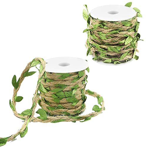 ZIOYA 2 Rouleaux Vignes artificielles Feuille Vigne Guirlande Feuilles Artificielle Fausse Feuilles Decoration pour Mariage Fête Maison Jardin Décoration...