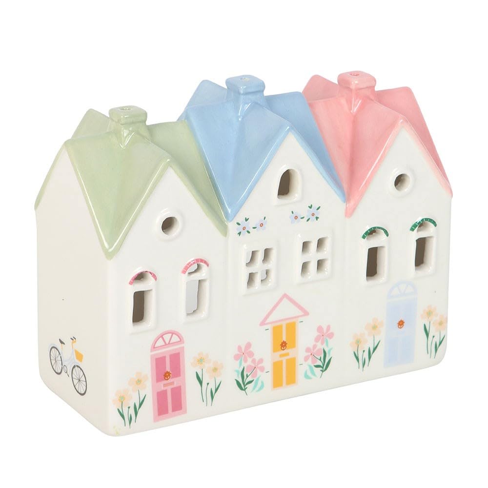 The Gift Experience Light Pastel House Incense Cone Burner & Tea Holder