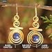 NOVICA Artisan Handmade 24k Gold Plated Lapis Lazuli Dangle Earrings Crafted Brass Blue Thailand Modern 'Follow The Dream'