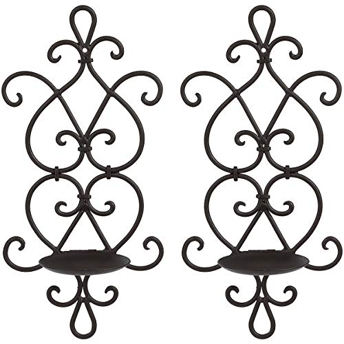 Ticco wall candle sconce set of 2 wrought iron candle h…