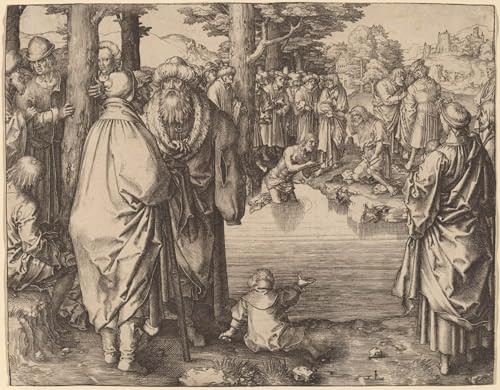 Art tableau le Baptême du Christ Lucas Van Leyden cadeau idéal passionné d'art