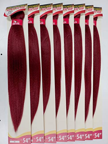 (Pack of 8) Afreezm Pre Stretched Silky Braiding Hair 100% Kanekalon Afrelle Fiber (54 Inches / 85 Grams) (BG)
