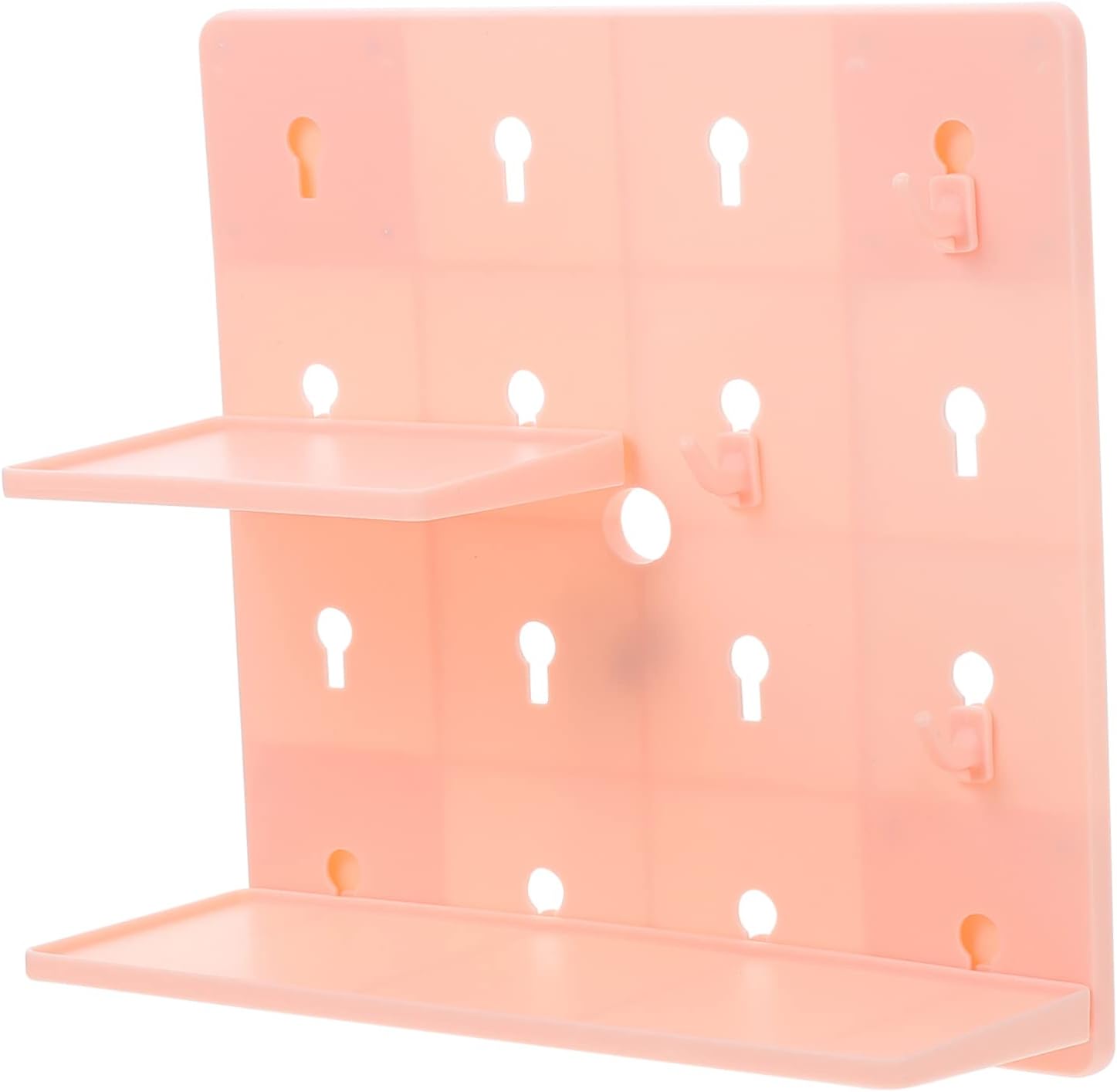 1 Set Pegboard Decorative Frame Wall Plate Holder Peg Board Organizer for Home Pegboard Utility Hooks Wall Mount Pegboard Organizer Wall Mounted Hooks No Punching Pegboard Abs Pink