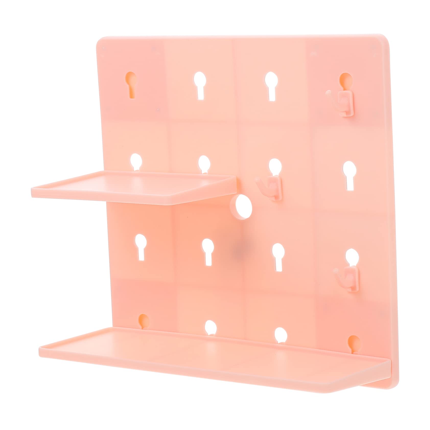CIYODO 1 Set Pegboard Decorative Frame Wall Plate Holder Peg Board Organizer for Home Pegboard Utility Hooks Wall Mount Pegboard Organizer Wall Mounted Hooks No Punching Pegboard Abs Pink