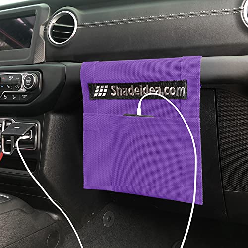 Shadeidea Sunshade Top for Jeep Wrangler JL 2 Door (2018-2023) Sun Shade Front and Rear Trunk - Purple Mesh Screen Soft Roof Top Sunroof Cover UV Blocker with Grab Bag - 10 Year Warranty - Thumbnail 6