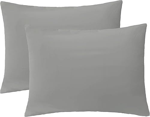 Miniatura 10 de Funda de almohada suave de microfibra cepillada con cremallera, acogedora y ligera, fácil cuidado, juego de 2, gris oscuro, Queen, 20.0 x 30.0in.