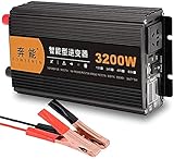 FÁCIL DE USAR: El inversor tiene tomas universales y conexiones USB, que son muy adecuadas para el suministro de energía de televisores, teléfonos móviles, computadoras portátiles, iPads, congeladores de automóviles, cámaras, taladros manuales, equipos de campamento y equipos de oficina móviles.