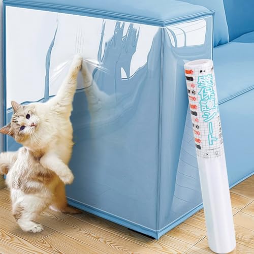 SFLHHDM ペット用家具保護シート, 爪とぎ防止 PVC, 貼り付け簡単, 透明 爪研ぎ防止 猫 爪とぎ防止シート 訓練用 爪研ぎ防止テープ 噛み キズ 汚れ防止 ツメ 傷 家具 ソファー ペット 柱 机 テーブル 防水 保護テープ 便利 無毒無害 は