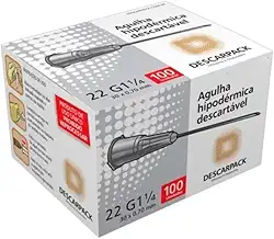 Agulha Descartável 30x7 (22Gx1 1/4) Com 100 unidades