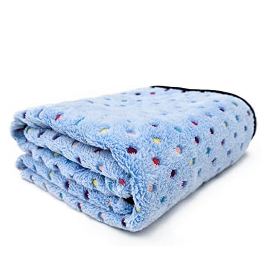 PAWZ Road Pet Dog Manta Fluffy Fleece Fabric Suave y Linda Warm Dot Print Manta Lavable para Gatos y Perros Azul 140 * 100cm