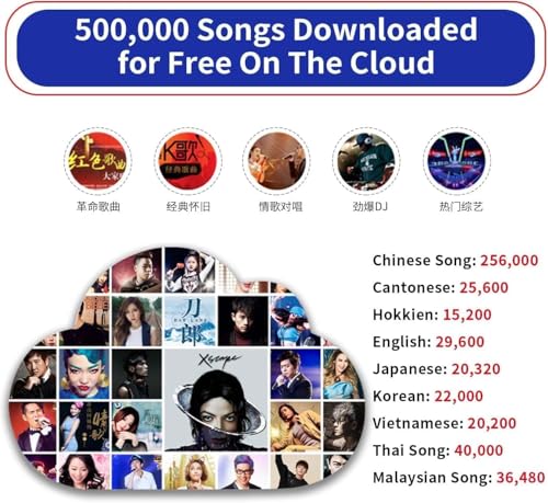 Image of inandonkod New Chinese Karaoke Player 18.5 inch All in one Player LED capacitive Touch Screen Professional Wireless Microphone with Effect Cloud Update Download Song Home Party Karaoke Playback