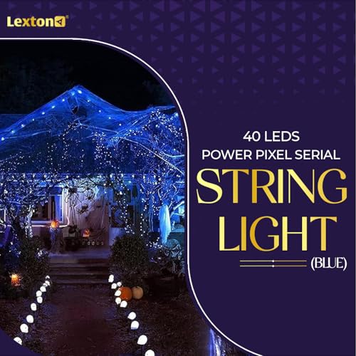 Image of Lexton 40 LED Power Pixel Serial String /Fairy Light | Plug Sourced | Suitable for Home & Outdoor Decoration, Diwali, Christmas, Ramadan, Wedding, Party, Festival (Pack of 2, Blue)
