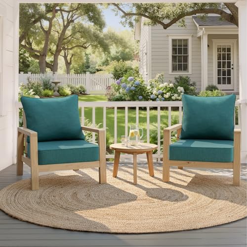 Crestlive Water Resistant Outdoor Deep Seat Cushion Set of 2, 24x24x5.5