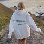 You Are Enough Hoodie, Dear Person Behind Me Sweatshirt Hoodie for Women Casual Letter Print Sleeve Pullover Gift – Bild 2
