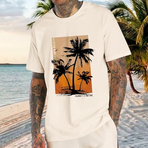 Palm Tree Hawaiian Shirt for Men Vacation Beach Tropical Casual Shirts Oversized Tshirts Graphic Tees Summer Tops2