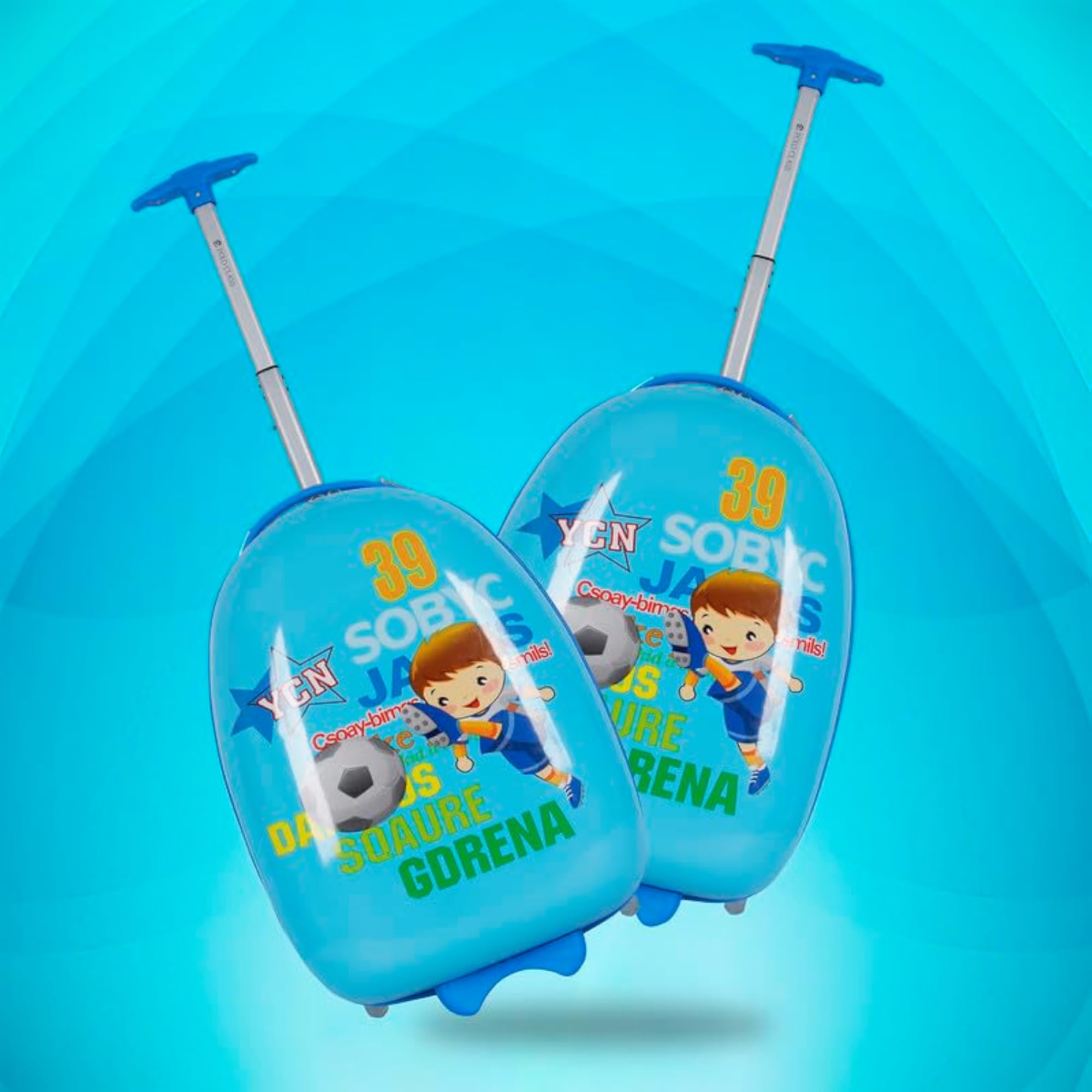 Junior Trolley Bag with Wheels for Kids - Blue