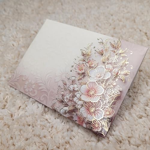 Image of Fonsie cash shagun Pocket small size (4.53 * 3.35 inches) fancy design envelopes pack of 30 for gifting money on wedding gift, baby shower gift, shagun, family gatherings, Cream flower..