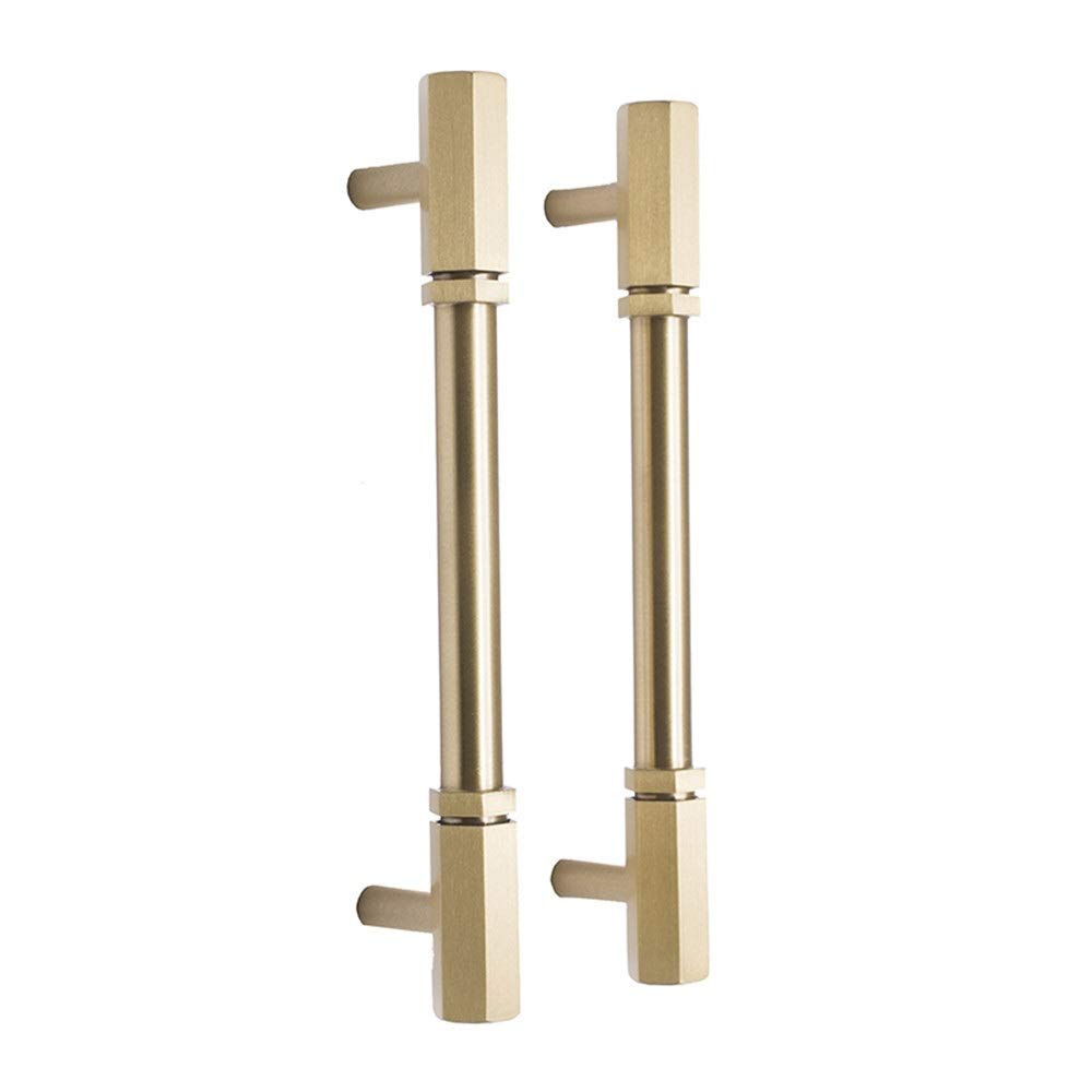 2Pcs Heavy Duty Industrial Sturdy Solid Brass TBar Handles, Golden