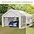 Jaxilyn Carport 13x20ft Portable Garage Car Canopy Heavy Duty Car Port with Mesh Windows and Removable Sidewalls UV Resistant Waterproof All-Season Tarp for SUV,Boat,Car, Truck White
