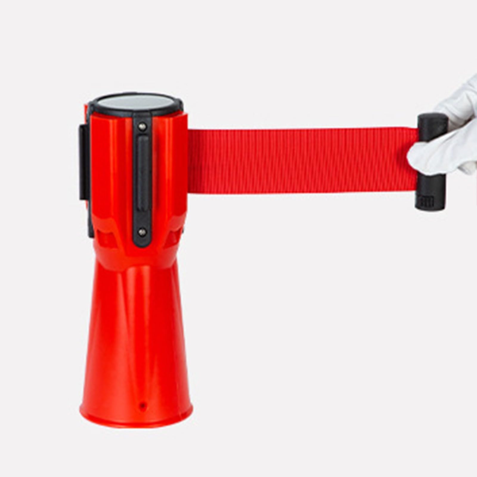 SENJINGHUA Retractable Traffic Cone Hazardous Caution Tape Style, Vehicle Road Cone Connecting Rod Warning Tape Barrier Belt for Blocking Traffic and Pedestrian Areas(3M/9.84FT)