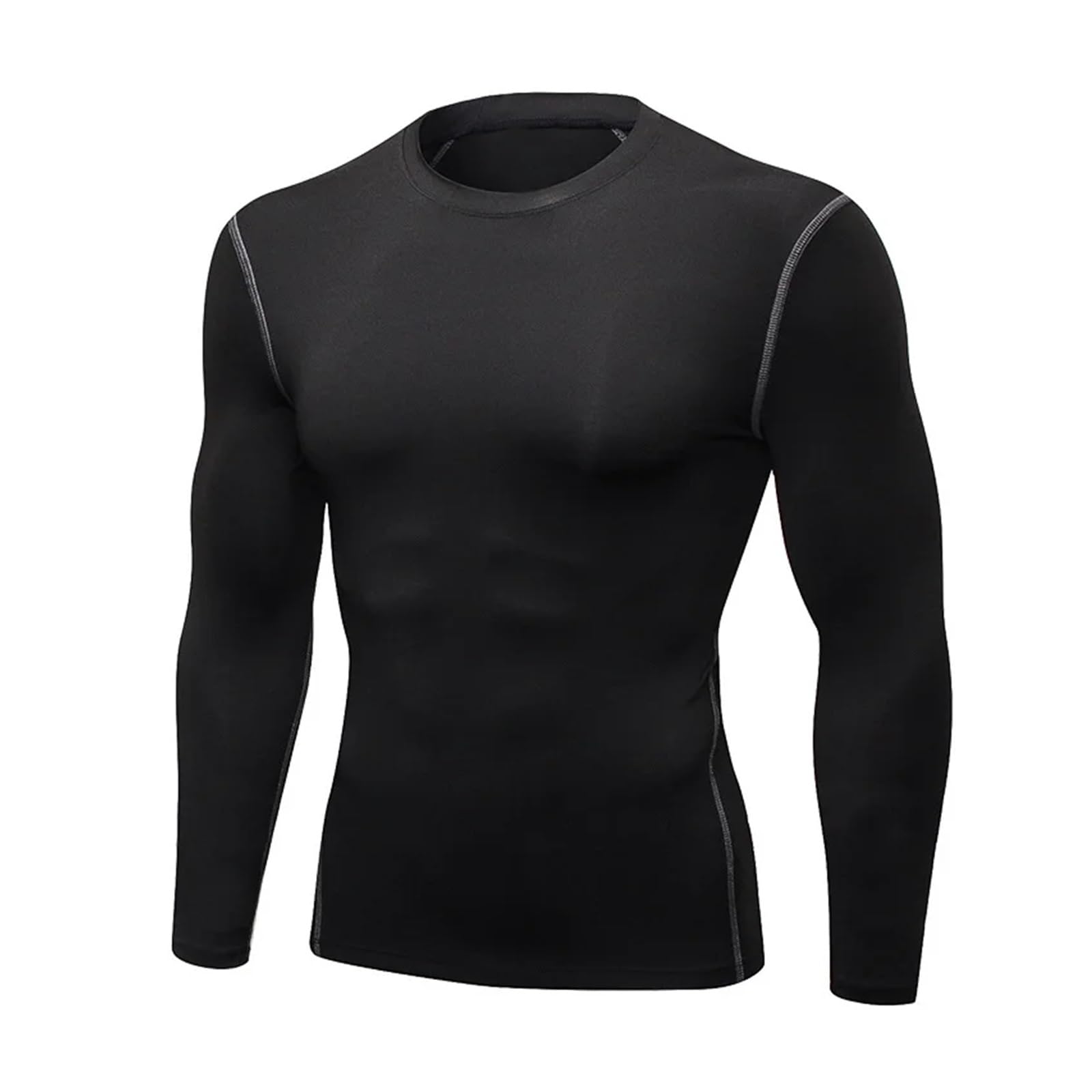 Kompressionsweste Männer 1 stücke männer Lange ärmeln Thermo-unterwäsche Männlichen Dünne Eng Anliegende Schnell Trocken Elastische Fitness Tops Mann Herbst Winter sprots Tragen(Blue,L (60-70kg))