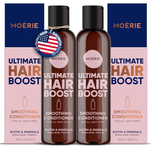 Image of Moerie Hair Growth Conditioner for Men and Women, Hair Loss Solution with Biotin and Rosemary, Thickening Conditioner for Thinning Hair - Ultimate Boost for All Hair Types, Double Set