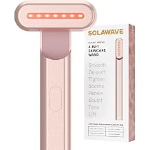 Solawave 4-in-1 Red Light Therapy Wand for Face & Neck Rose Gold | FDA-cleared for face wrinkles. Red Light Therapy, Galvanic Current, Warmth & Massage work together for firmer, glowing skin.