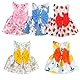 5-Teilige Hundekleider Welpen Bowknot Luxus Prinzessin Kleid Blumenkleidung Hochzeitsabendkleid Sommer Outfits Tutu Rock Niedliches Hundekleid für Kleines Hundemädchen
