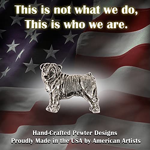 English Bulldog Pin, Full Body, Pewter, D372F, 1 1/8 Inches, Handmade in The USA, Realistic English BullGift, Bull Dog Pin, Metal, Lapel Pins, Hat Pin, Brooch, Gift, Over 90 Dog Breeds Available4
