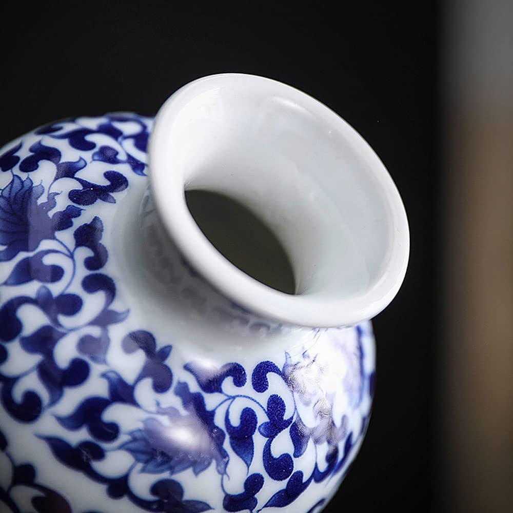 Amazon.co.jp: 小さな青と白の花瓶 クラシックな陶器の花瓶、芸術的な