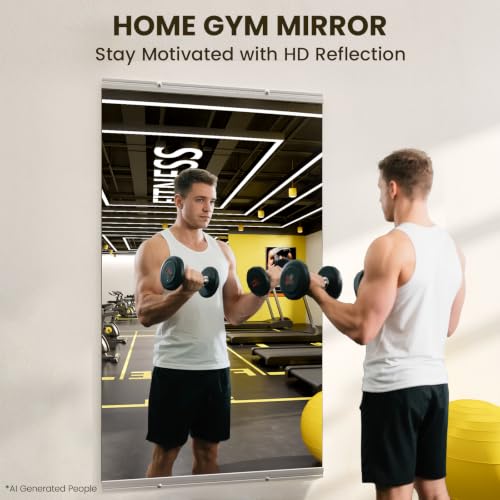 Image of LOAAO Gym Mirror, 54 inchx30 inch, 1 PCS, Tempered Glass