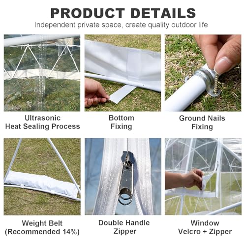 Carpa burbuja transparente 12ft para 4-8 personas miniatura 5