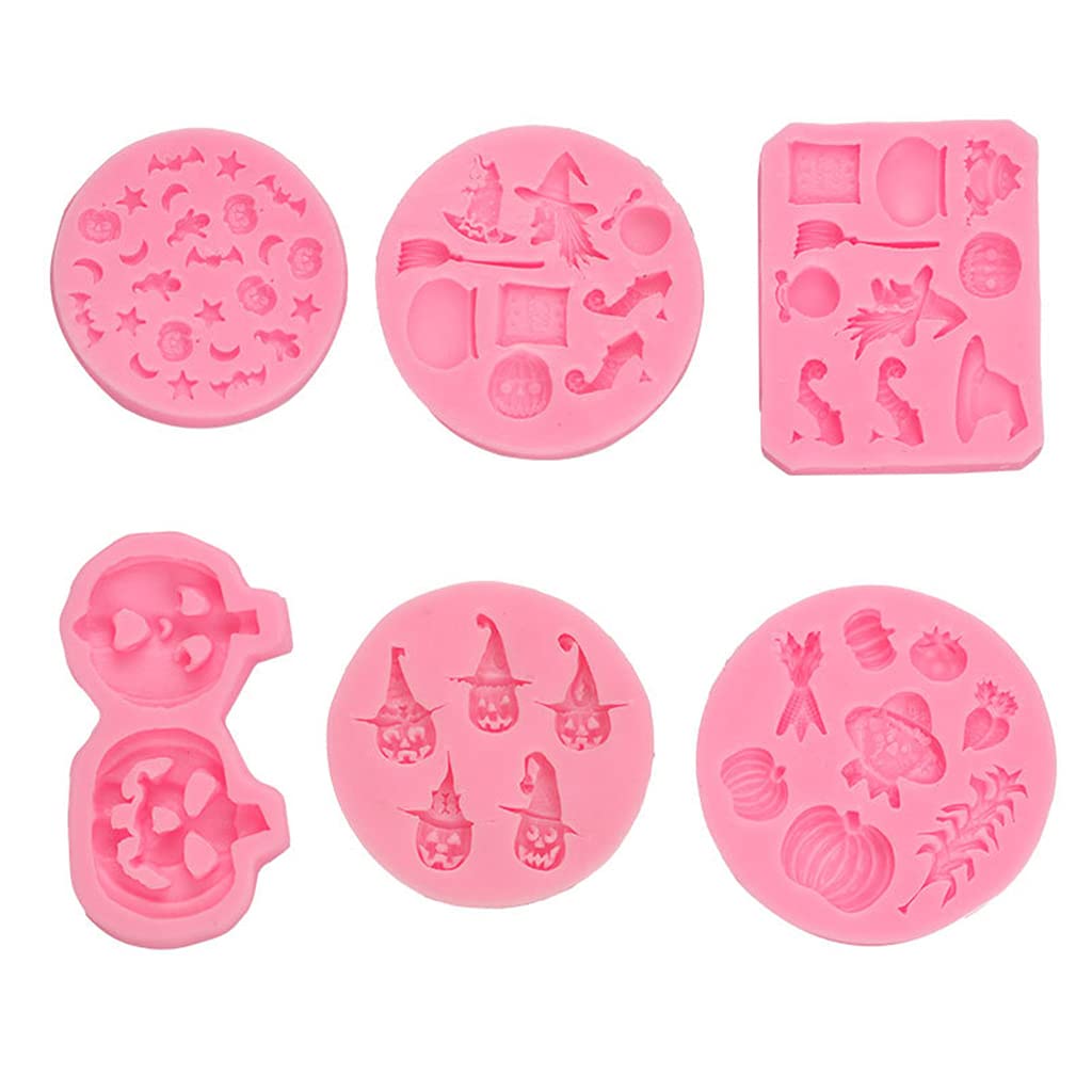 Xinsheinelry Silicone Fondant Molds Halloween Modeling Halloween Festival Baking Utensils 7 Styles Silicone Chocolate Molds