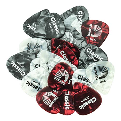 D’Addario Assortiment de médiators en celluloïd avec motif perle classique, pack de 25 - Les Beatles, Paul McCartney, John Lennon, RIngo Starr, George Harrison D'Addario Assortiment de médiators en celluloïd avec motif perle classique, pack de 25 – Image 4