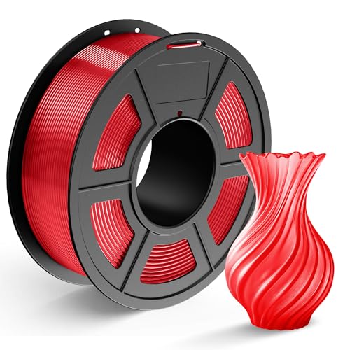 Image of TECBEARS PLA 3D Printer Filament, PLA Filament 1.75mm, Neatly Wound 3D Printing Filament, Dimensional Accuracy + /- 0.02 mm, 1Kg Spool(2.2 lbs), Fits for Most FDM 3D Printers, PLA Transparent Red