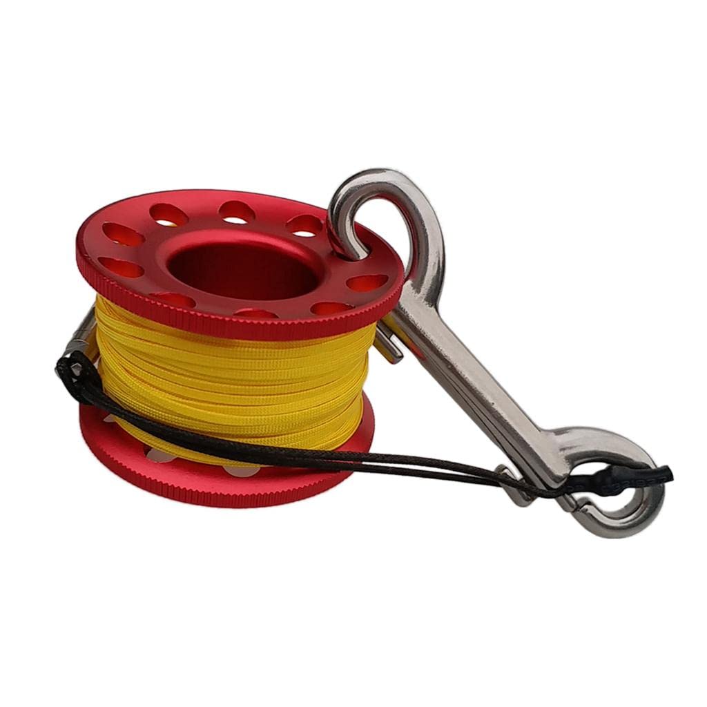 perfk Mulinello in Metallo Resistente con Filo da 15 M Ad Alta Resistenza, Accessorio per La Pesca Subacquea.