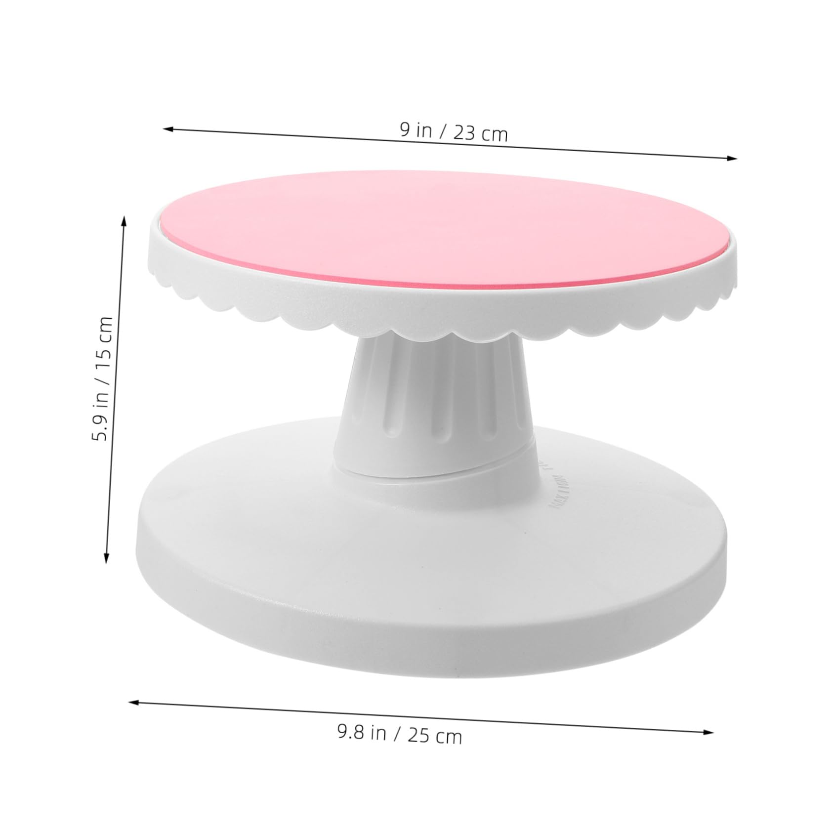SOLUSTRE Mesa Giratoria para Pasteles de 10 Pulgadas en Plástico Rosa Función Antideslizante Que Mantiene el Pastel en Su Lugar Adecuado para Modelado y Cerámica