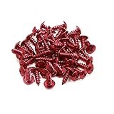 uxcell 50pcs 5mm Red Motorcycle Car Metal Round Cross Head Self Tapping Bolts Bumper Screws Universal Replacement